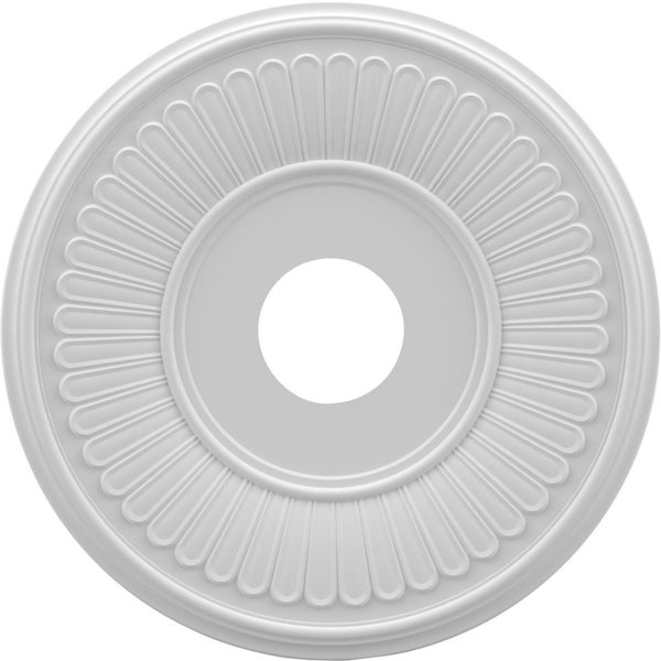 Ekena Millwork Berkshire Thermoformed PVC Ceiling Medallion (Fits Canopies up to 7"), 16"OD x 3 1/2"ID x 1"P CMP16BE